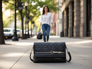 Borsa Tote da Donna con Doppio Manico, Trapuntata in Microfibra, Chiusura con Cerniera, per Tutte le Stagioni - Product Image 2