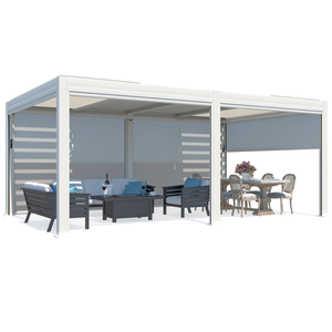 Anyhoo Outdoor Double Shade Transparent Roller Track Blind Built-In Breathable Leisure Pavilion UV Stores Shades Volets - Product Image 5