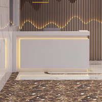Comptoir de réception de bar moderne 2024 avec éclairage LED, design de bureau mobile éclairé