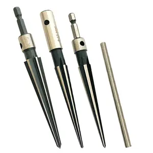 Remove Burrs Tapered Reamer with T-Handle Round or Hex Shank 5-16mm T Shaped Woodworking Board Tapered Chamfering Drill
