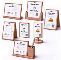 Support de carte NFC en bois massif écologique avec affichage QR Code pour bureau, table, restaurant, café, entreprise