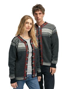 เสื้อคาร์ดิแกนไหมพรมสำหรับผู้ใหญ่แบบยูนิเซ็กซ์ สีดำ/ขาวนวล ระยะเวลาผลิตตัวอย่าง 7 วัน ผลิตในบังกลาเทศ - Product Image 5