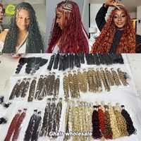 Cheveux au crochet pour tresses # Extensions de cheveux Deep Wave 27, aspect naturel, fibre haute température, double trame machine