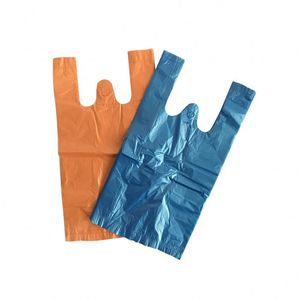 Black Plain Plastic Vest Handles t Shirt <b>Packaging</b> <b>Bags</b> - Product Image 1