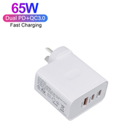 SAA RCM 65W GaN USB C chargeur PD QC 3.0 adaptateur secteur prise AU charge rapide pour ordinateur portable tablette téléphone