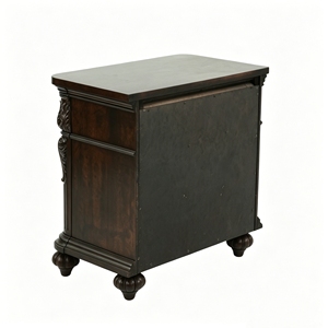 3 Drawer Nightstand Solid Wood Traditional Bedside Table Dark Cherry Finish 28 Wide Storage <b>Cabinet</b> - Product Image 4