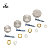 Vis décoratives en verre miroir argenté pour cuisine et salle à manger, 10mm, 12mm, 14mm, 16mm, 22mm, 24mm, à tête plate, finition dorée polie