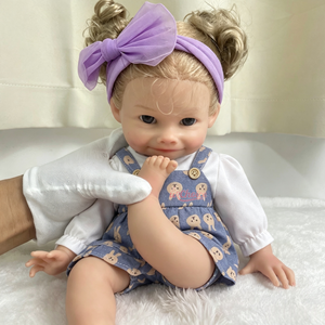 Bambola Nina Reborn Personalizzata con Capelli Impiantati a Mano, Bambola da Collezione in Silicone a Corpo Intero, Giocattoli con Simulazione Anatomica Corretta - Product Image 2