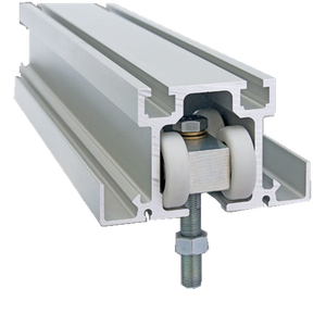 Herrajes Modernos para Paredes Móviles con Ruedas de <span class=keywords><strong>Nylon</strong></span> y Rieles Deslizantes de Aluminio, Rodillos Superiores para Paneles de Puertas Correderas - Product Image 4