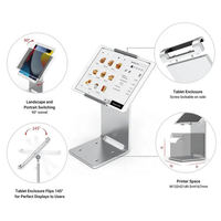 Solutions professionnelles de supports de tablettes argentés pour points de vente – Support de bureau rotatif personnalisé tout-en-un pour les magasins de détail