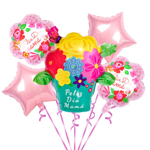 Set de 5 Globos de Aluminio para el Día de la Madre, Corona de Flores, <span class=keywords><strong>Delantal</strong></span>, Globos para Decoración de Fiesta de Cumpleaños de Mamá - Product Image 4