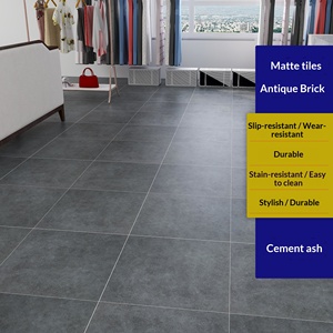 Baldosas de microcemento gris retro para suelo, 600x600 800x800, acabado mate antideslizante, diseño nórdico europeo, imitación de <span class=keywords><strong>piedra</strong></span>, para interiores. - Product Image 1
