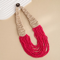 Collar Corto Bohemio Elegante 2025 con Cuentas de Mijo Multicapa, Joyería Hecha a Mano para Mujer, Gran Venta
