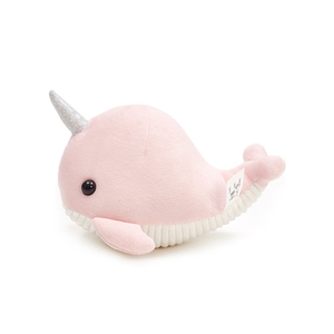 Peluche Narval Rose Kawaii avec Corne Argentée Scintillante, Adorable Jouet en Peluche Baleine Licorne Créature Marine pour Filles - Product Image 4