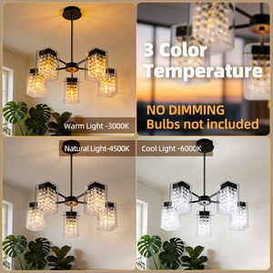 Lustre linéaire carré moderne de luxe pour la maison, éclairage domestique, E12 E14, en verre, pour cuisine, salle à manger, bar, hôtel, salon - Product Image 3