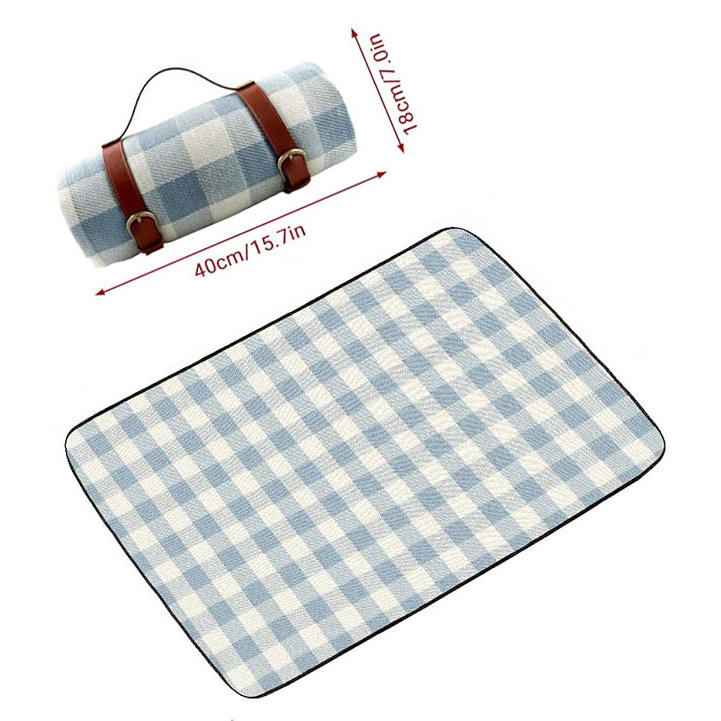 หนังลายสก๊อตเล็กสีน้ำเงินและสีขาว