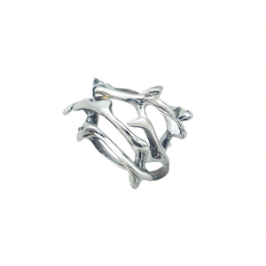 Anello in Argento 925 a Forma di Pianta Bohémien, Gioiello Unisex per Uso Quotidiano - Product Image 1