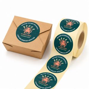 Étiquettes autocollantes écologiques réutilisables en vinyle Pokmoto avec code QR pour emballages alimentaires, diamètre de 3 mm, autocollants imprimés numériquement - Product Image 5