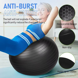 Pelota de Yoga Yx de 65 cm, Pelota Grande Tipo Peanut de 25 cm, Negra con Pequeñas Perlas, con Peso y Logotipo Personalizado - Product Image 2