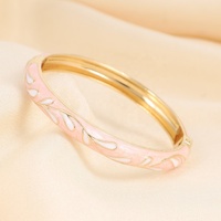 Gelang Manset Paduan Enamel Warna-warni Grosir Berlapis Emas Motif Bunga Aksesoris Perhiasan Wanita Modis Lucu