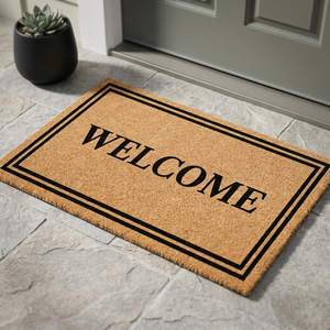 Tapis en fibre de coco avec support PVC, épaisseur moyenne, moderne, durable, antidérapant, lavable, écologique, couleur unie, fabriqué à la machine, pour l'intérieur et l'extérieur - Product Image 2