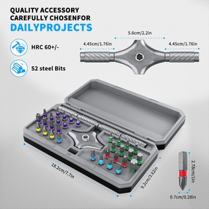 Juego de destornilladores magnéticos 34 en 1, kit de destornilladores multibrocas con mango en T desmontable, kit de herramientas de reparación portátil con estuche - Product Image 2