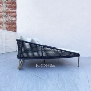 Chaises longues d'extérieur imperméables, meubles <span class=keywords><strong>de</strong></span> <span class=keywords><strong>jardin</strong></span>, canapé-<span class=keywords><strong>lit</strong></span> en corde moderne pour patio et piscine - Product Image 6