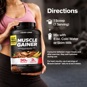 Proteína de Suero de Leche para Aumentar Masa Muscular OEM con Creatina para Energía y Crecimiento Muscular, Empaque Personalizado de Fábrica ISO - Product Image 3