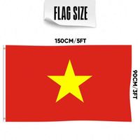 Drapeaux du Vietnam en gros 3x5 pieds, polyester 68D/100D, personnalisation de tous les pays, expédition rapide, fournisseur fiable, livraison rapide
