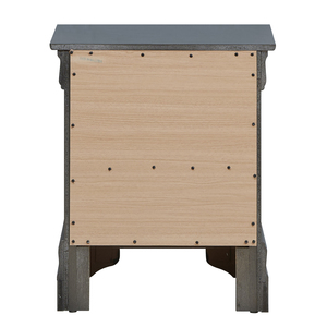 Metallic Black Nightstand With <b>Drawers</b> Modern Bedroom <b>Storage</b> <b>Drawer</b> Unit - Product Image 4