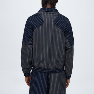 Premium Quality Striped Blazer <b>Jacket</b> Men Contrast Panel Fashion Streetwear Casual <b>Smart</b> Outerwear Custom Logo Acceptable - Product Image 5