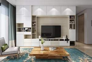 Meuble TV moderne et simple pour salon, meuble TV américain, style de conception européen et américain, cheminée - Product Image 3