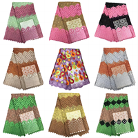 Kain lilin Nigeria tisu Afrika Capulana Ankara Pagne Batik 100% katun Model terbaru kain cetak lilin Afrika desain Afrika