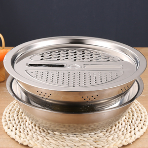 Coupe-légumes en acier inoxydable, outil de cuisine, coupeuse de légumes avec panier de drainage, bol de lavage 3 en <span class=keywords><strong>1</strong></span> pour la cuisine, <span class=keywords><strong>1</strong></span> pièce - Product Image 4