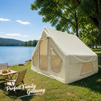 Tente de glamping de luxe gonflable, spacieuse, imperméable, en Oxford, facile à installer, portable