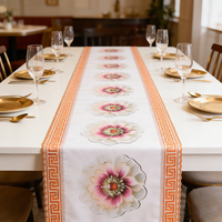 Nappe de table rectangulaire élégante en plastique imperméable jetable de 50 cm avec bordure dorée imprimée pour mariage