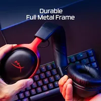 Audífonos para Juegos HyperX Cloud 3 con Cable, Metálicos, con Micrófono con Sonido DTS, Software HyperX, USB para PC/PS/Xbox/Switch