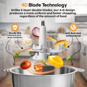 Hachoir à viande professionnel de haute qualité en acier inoxydable, prix bas, robot culinaire domestique 5L avec moteur puissant - Product Image 4