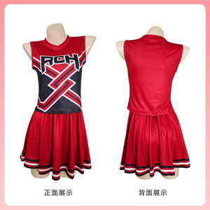 ชุดเชียร์ลีดเดอร์เซเลบริตี้ RCH สีแดงดำ ผ้าสแปนเด็กซ์ ชุดคอสเพลย์ภาพยนตร์ - Product Image 3