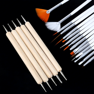 20Pcs White Handle Nylon Nail Art Brush <b>Set</b> <b>Crimped</b> Gel Painting Liner Fan Brush for Flower Drawing Nail Design - Product Image 6