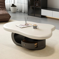 Table basse de style crème pour salon, forme ovale, petite taille, minimaliste, style italien, pour petits espaces