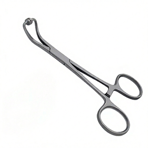 Hoff Towel <b>Clamp</b> Forceps 5.25 Inch Curved Rounded Cross Serrated Stainless Steel Surgical Instrument Reusable Medical Manual - Product Image 1