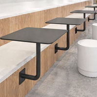 Table d'appoint ronde murale en acier inoxydable, sur mesure, gain de place, pour café, bistrot, salon de thé, métal, OEM, ODM, vente en gros, Chine