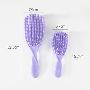 <span class=keywords><strong>Cepillo</strong></span> Desenredante <span class=keywords><strong>Flexible</strong></span> para Cabello Húmedo y Seco, con Ventilación, para Masaje del Cuero Cabelludo Infantil, con Ocho Filas de Púas, Tipo Pulpo, para Cabello Rizado - Product Image 2