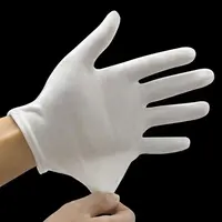 Белые рабочие хлопковые перчатки для осмотра, легкие перчатки для монет, ювелирных изделий