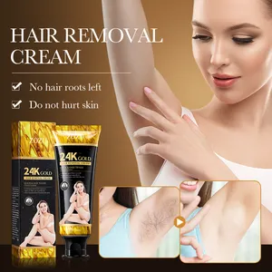 OEM ZOZU krim penghilang rambut permanen Timun Emas 24k grosir terbaik Korea krim pelembap wanita lembut kecantikan penghilang rambut kulit