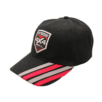 Custom katoen borduren logo cap man racing zwarte baseball cap