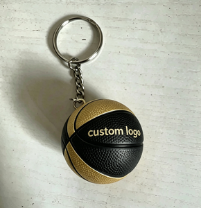 Porte-clés de sport personnalisé en gros avec logo, en PVC souple 3D, en forme de <span class=keywords><strong>ballon</strong></span> de basket, de football ou de soccer, pour clés de voiture, pendentif de sac, cadeau - Product Image 1