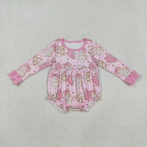 Conjunto de Pantalones y Vestido Romper de Manga Larga con Estampado de Árbol de Navidad Rosa para Bebés y Niñas Pequeñas, Trajes a Juego para Hermanas - Product Image 3