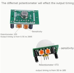 Módulo de Sensor Piroeléctrico Infrarrojo Humano HC-SR501, Sensor Piroeléctrico, Placa de Detección de Movimiento Humano - Product Image 6